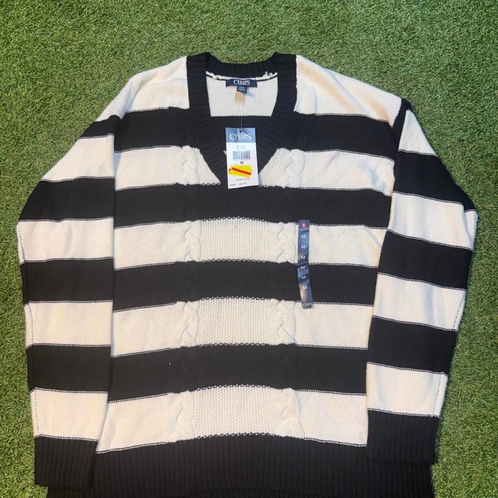 New With Tags Chaps Striped Sweater Size Medium